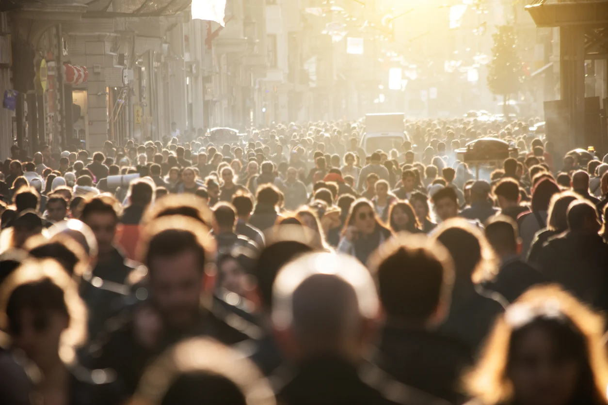 Street crowded with people