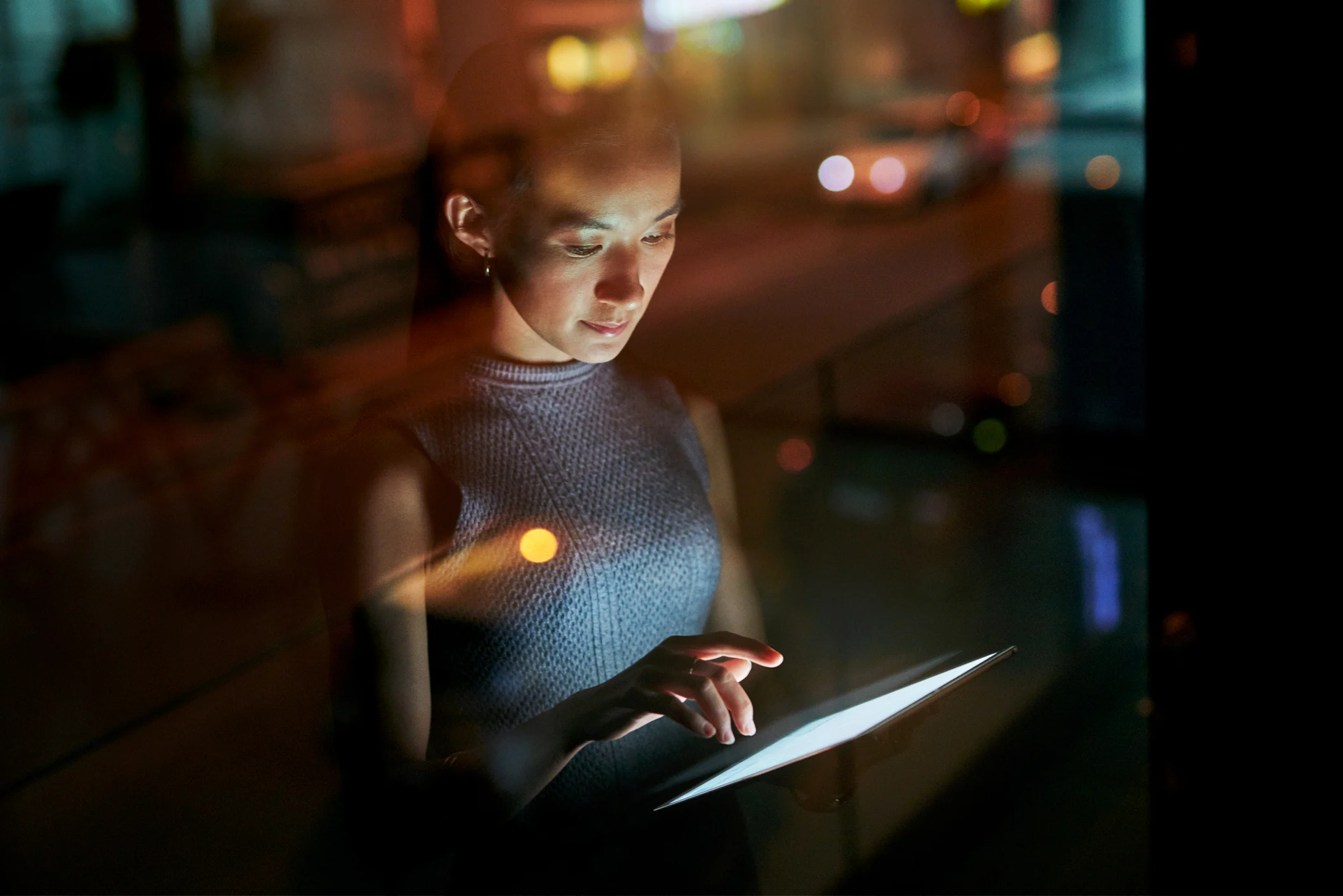 Woman on tablet