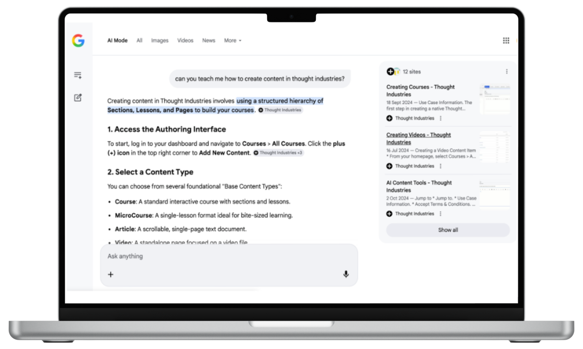 AEO author interface