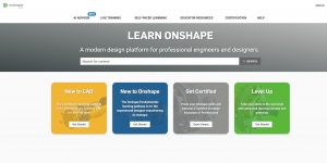 Screenshot of onshape academy website homepage