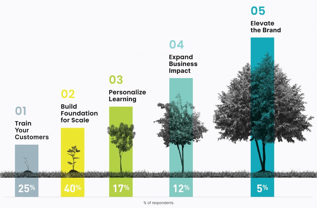 Distribution of survey respondents across the Customer Learning Maturity Model